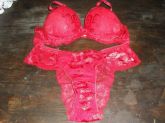 conjunto vermelho rendado